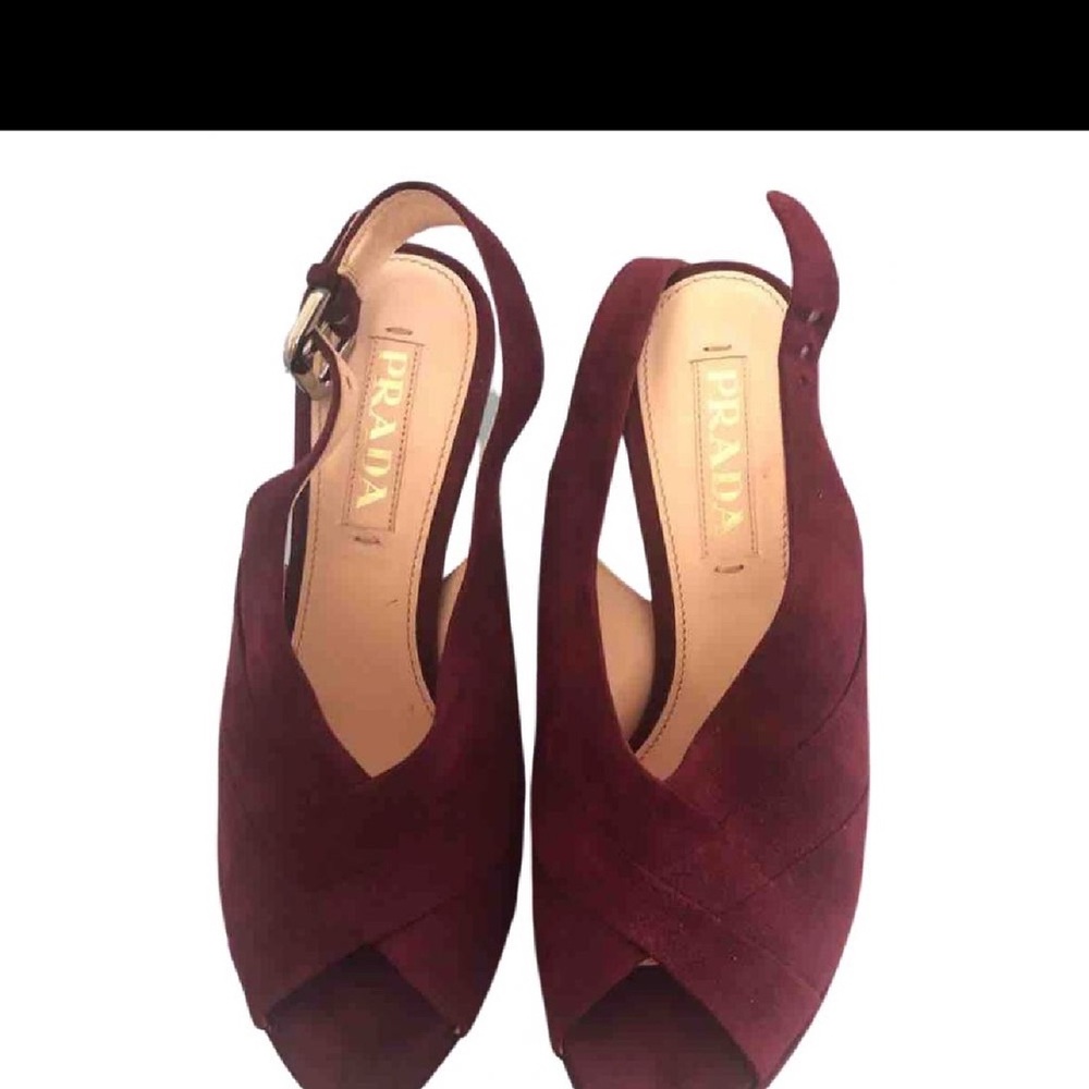 Prada Women's Burgundy Slingback Heels